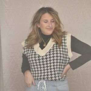 Sweater Houndstooth Vest